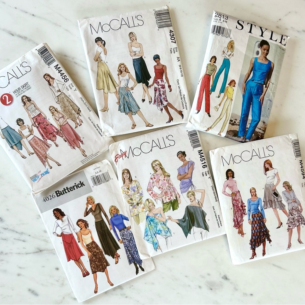 Y2K Separates Pattern Sewing Bundle_Style Butterick McCalls_6 patterns